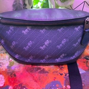 Coach Blue and Black Belt Bag
